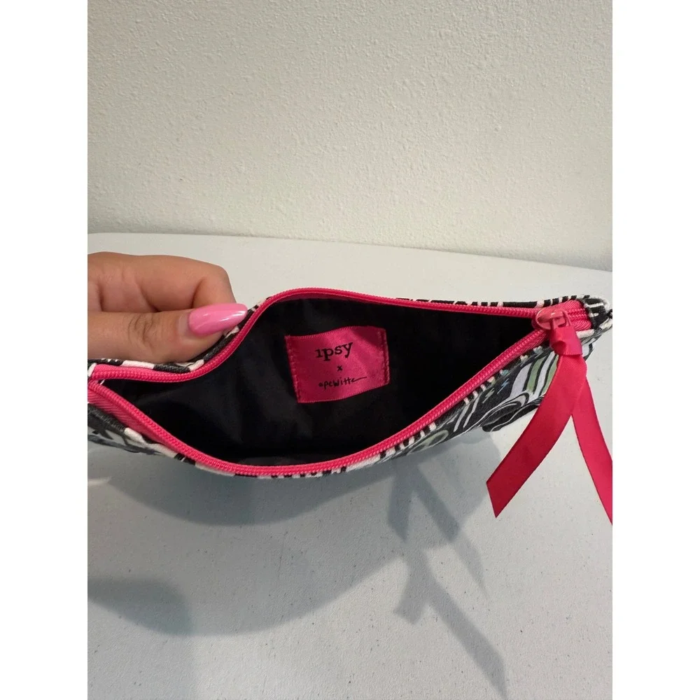 Ipsy x APCWitte Illustrated People Makeup Bag Pink Zipper Cosmetic Pouch